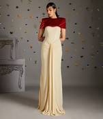 Maroon engracia gown with jacket