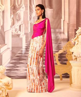 Multi color handcrafted gown 2