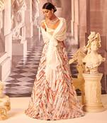 Off white organza shawl cape