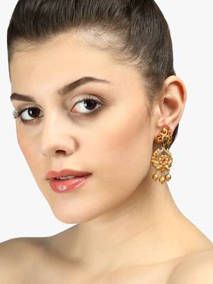 Women 24ct gold-plated handcrafted earing 5