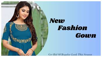 Trendmalls Women's Silk Embroidered Floral Morpeach Festive Premium Kurtis 5