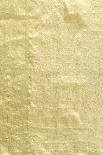 Pista Organza Woven Rangkat Saree With Unstitched Blouse Piece