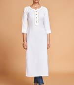 White color silk stitched kurtis