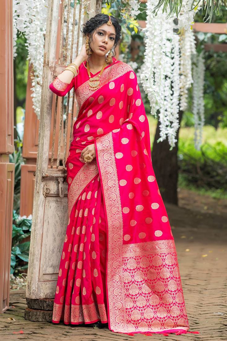 PINK BEAUTIFUL RAW  SILK PRETTY SAREE