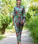 green paisley printed co-ord set