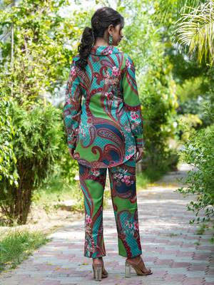 green paisley printed co-ord set 3