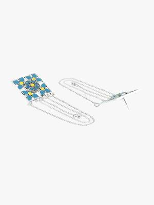 Silver-plated oxidized drop earrings 3