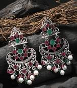 Women silver-plated classic drop  earing