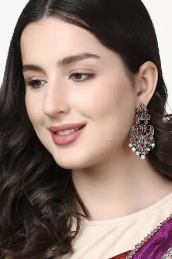 Women silver-plated classic drop  earing
