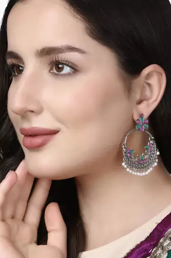 Women silver-plated classic earing