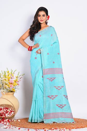 COTTON HANDLOOM LININ SAREE