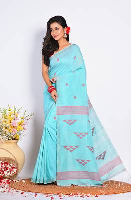 COTTON HANDLOOM LININ SAREE 3