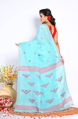 COTTON HANDLOOM LININ SAREE 4