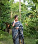 GREY BANARASI SILK PRETTY SAREE
