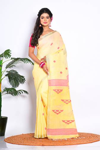 COTTON HANDLOOM LININ SAREE