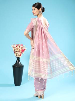 PURPLE CHANDERI CHIKANKARI PRETTY SAREE 3