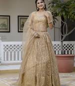 Gold Net Sequin Embroidered Lehenga 