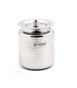 Coconut Stainless Steel Hammered Design Ghee/Oil Pot - 1pc -750ml