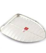 KCL Stainless Steel Leaf Shaped Banana Plates/Dinner Plates/Lunch Plates/Pooja Plate - 2 Unit - 21cm