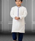 Chikankari Embroidered Kurta Pyjama For Boy's