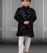 Chikankari Embroidered Kurta Pyjama For Boy's