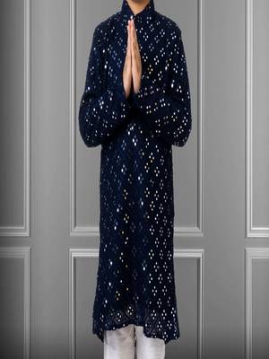 Chikankari Embroidered Kurta Pyjama For Boy's 3