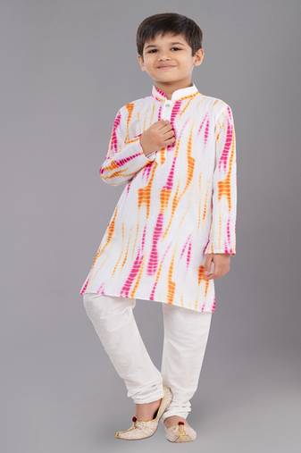 Printed Cotton Kurta Pyjama Set For Boy's