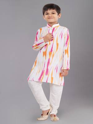 Printed Cotton Kurta Pyjama Set For Boy's 1