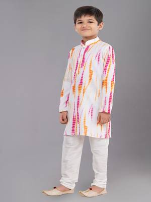 Printed Cotton Kurta Pyjama Set For Boy's 2