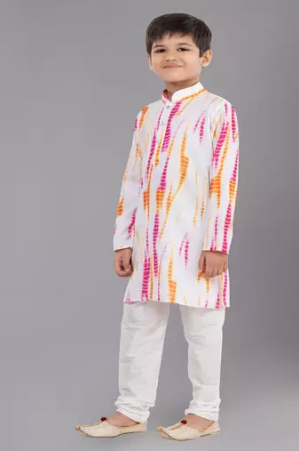 Printed Cotton Kurta Pyjama Set For Boy's