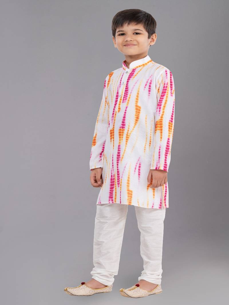 Printed Cotton Kurta Pyjama Set For Boy's