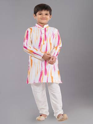 Printed Cotton Kurta Pyjama Set For Boy's 3