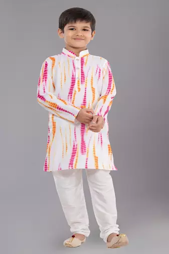 Printed Cotton Kurta Pyjama Set For Boy's
