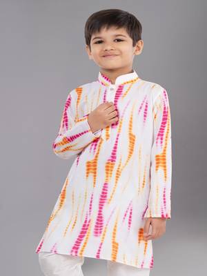 Printed Cotton Kurta Pyjama Set For Boy's 5