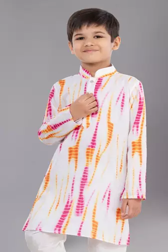 Printed Cotton Kurta Pyjama Set For Boy's