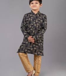 Printed Cotton Kurta Pyjama Set For Boy's