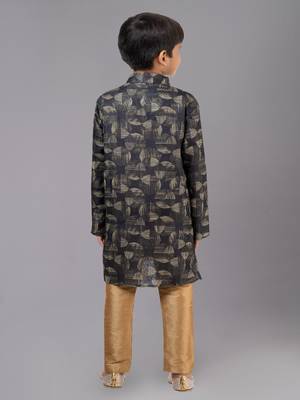 Printed Cotton Kurta Pyjama Set For Boy's 4