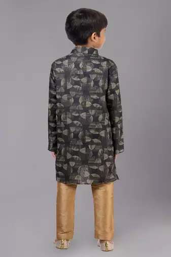 Printed Cotton Kurta Pyjama Set For Boy's