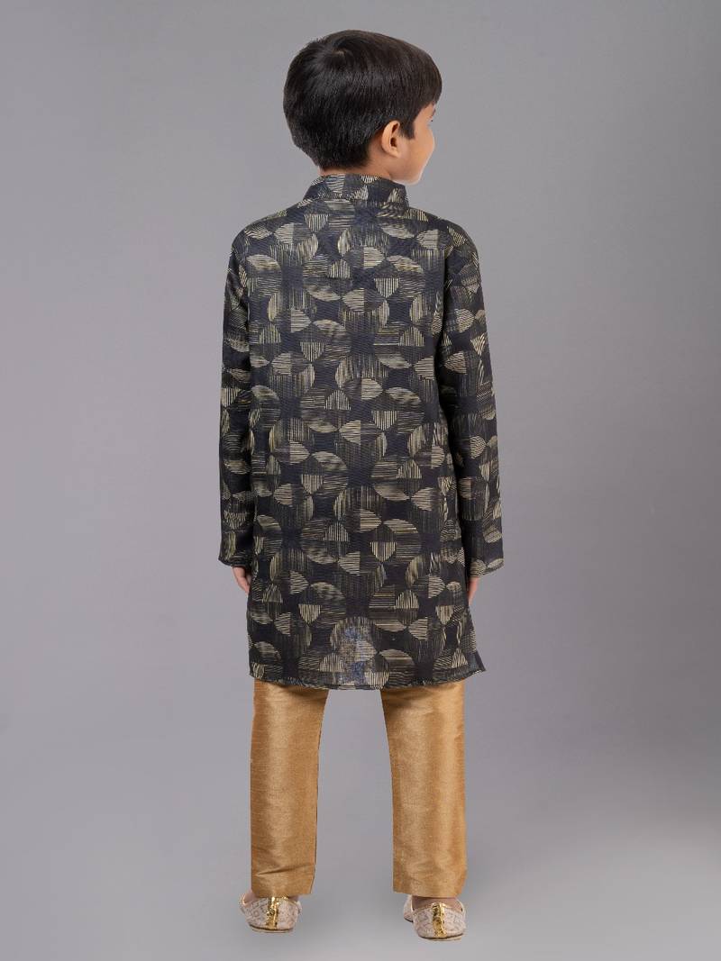 Printed Cotton Kurta Pyjama Set For Boy's