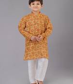 Printed Cotton Kurta Pyjama Set For Boy's