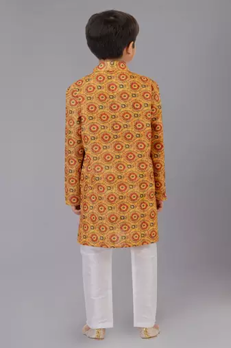 Printed Cotton Kurta Pyjama Set For Boy's