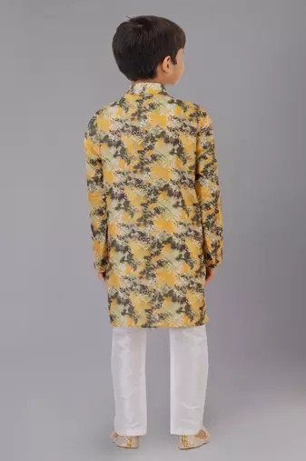Printed Cotton Kurta Pyjama Set For Boy's
