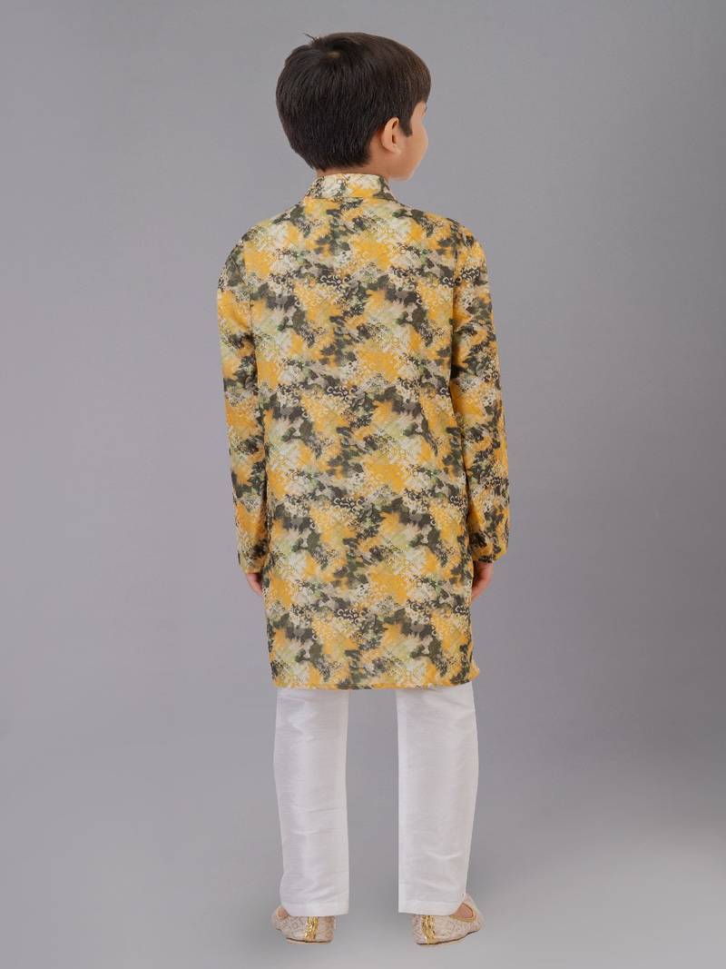 Printed Cotton Kurta Pyjama Set For Boy's