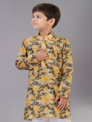 Printed Cotton Kurta Pyjama Set For Boy's 5