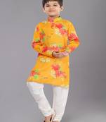 Printed Cotton Kurta Pyjama Set For Boy's