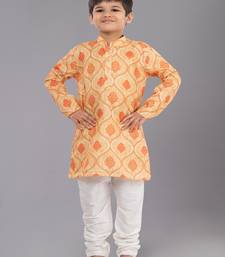 Printed Cotton Kurta Pyjama Set For Boy's