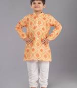 Printed Cotton Kurta Pyjama Set For Boy's