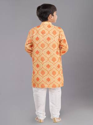 Printed Cotton Kurta Pyjama Set For Boy's 4