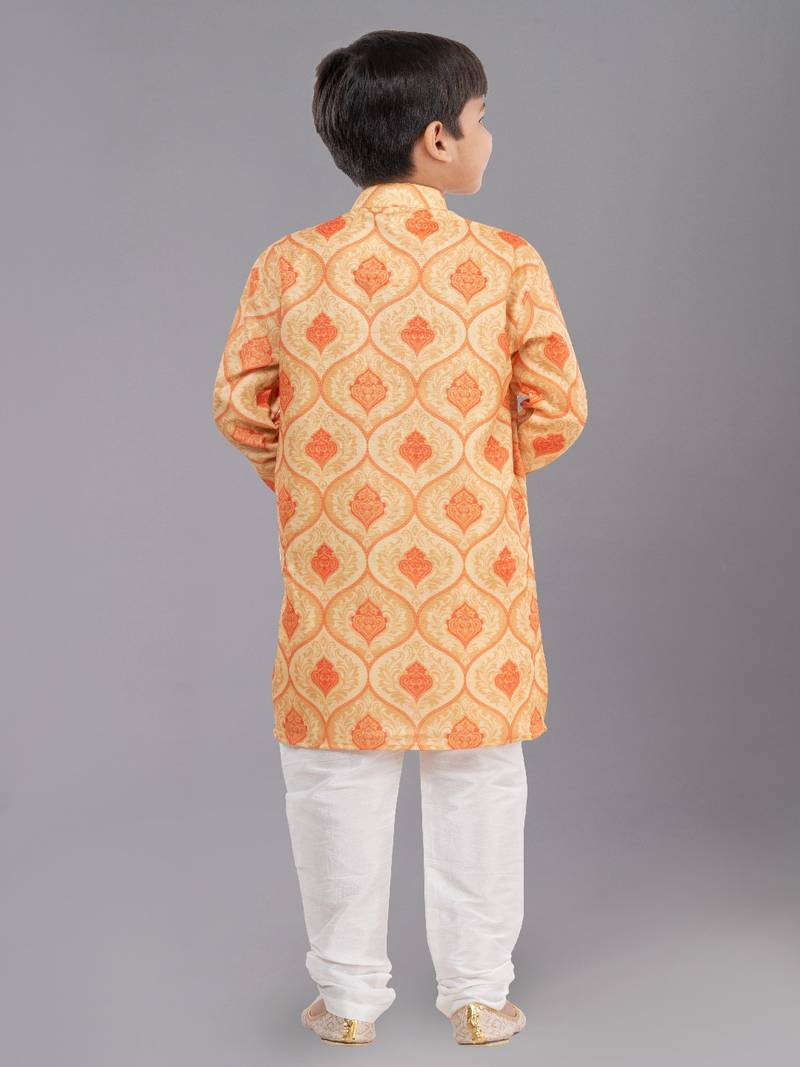 Printed Cotton Kurta Pyjama Set For Boy's