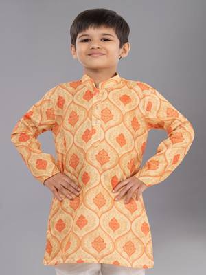 Printed Cotton Kurta Pyjama Set For Boy's 5